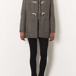 Topshop wool hooded duffle coat
